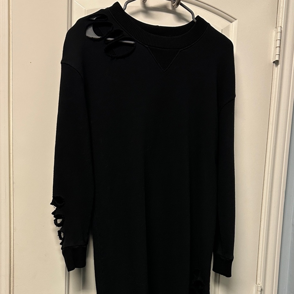 Monrow Black Distressed Dress